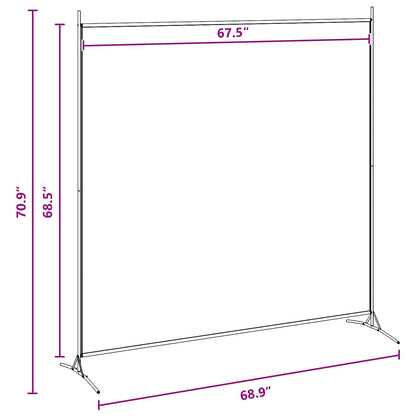 Single Panel Room Divider Beige 175 x 180 cm Fabric