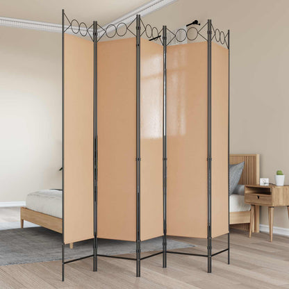 Room Divider Beige 200 x 200 cm Fabric