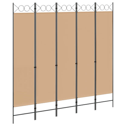 Room Divider Beige 200 x 200 cm Fabric