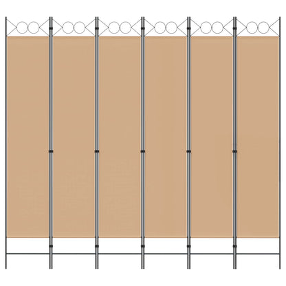6-Panel Room Divider Beige 240 x 220 cm Fabric
