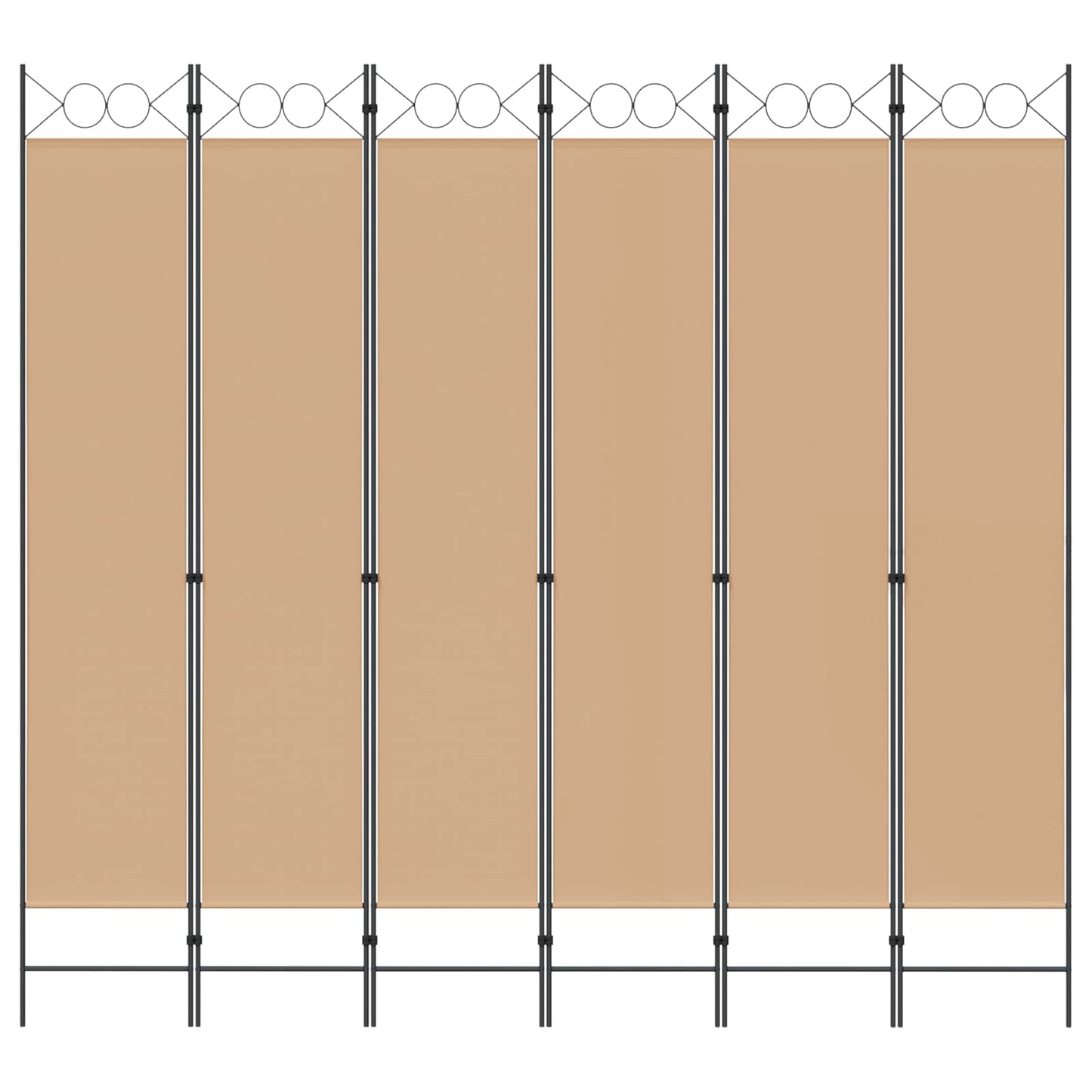 6-Panel Room Divider Beige 240 x 220 cm Fabric