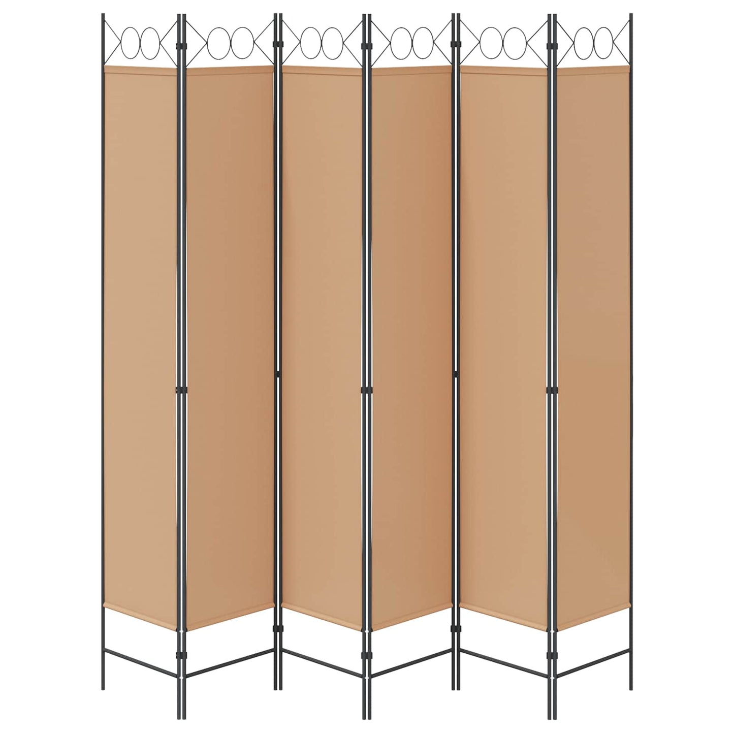 6-Panel Room Divider Beige 240 x 220 cm Fabric