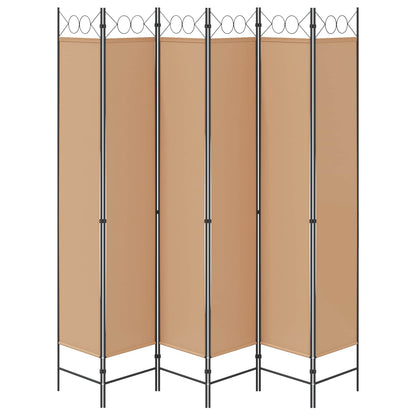 6-Panel Room Divider Beige 240 x 220 cm Fabric