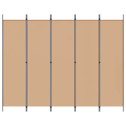 Room Divider Beige 250 x 200 cm Fabric