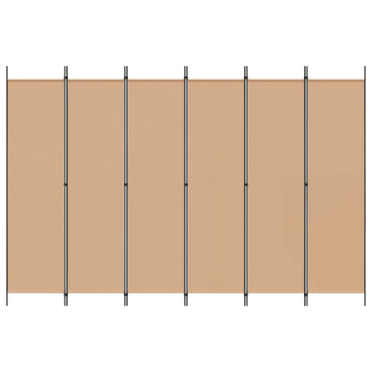 6-Panel Room Divider Beige 300 x 200 cm Fabric