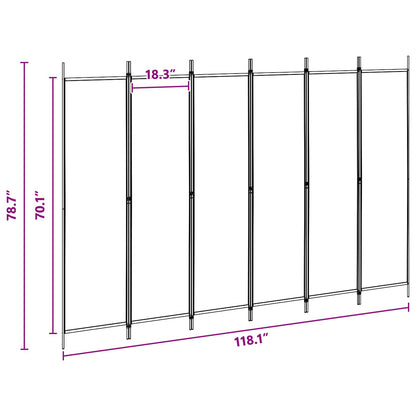 6-Panel Room Divider Beige 300 x 200 cm Fabric