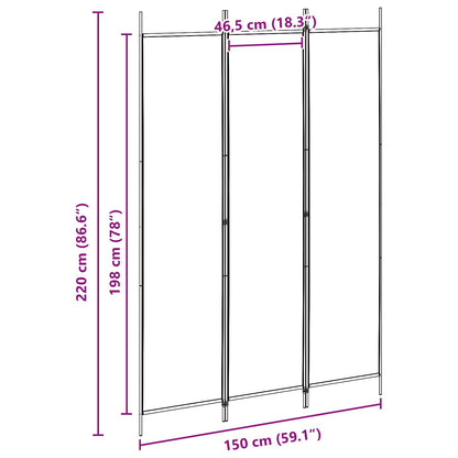 Room Divider Beige 150 x 220 cm Fabric