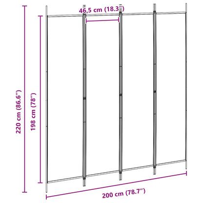 Room Divider Beige 200 x 220 cm Fabric