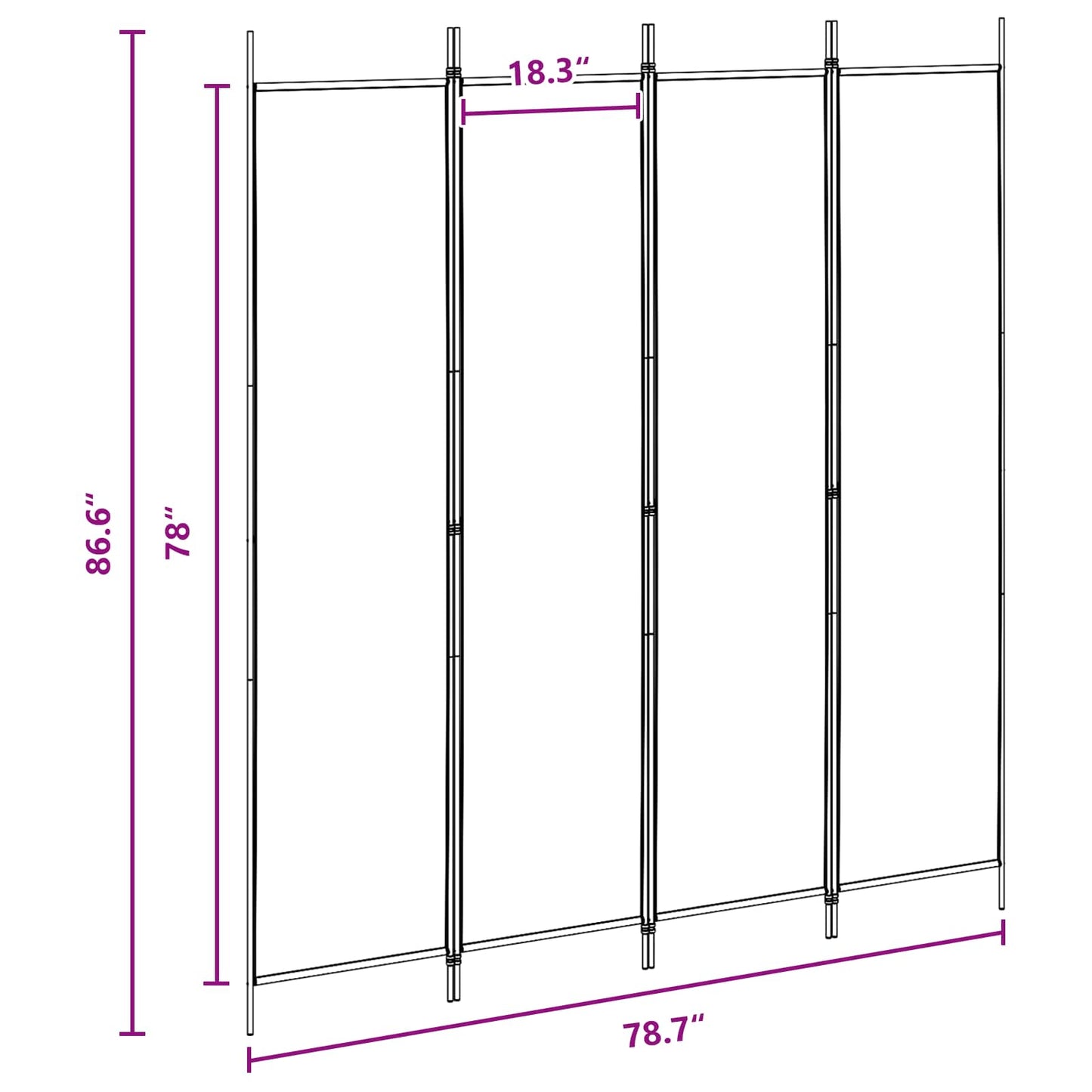 Room Divider Beige 200 x 220 cm Fabric