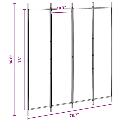 Room Divider Beige 200 x 220 cm Fabric