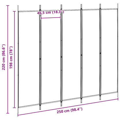 Room Divider Beige 250 x 220 cm Fabric