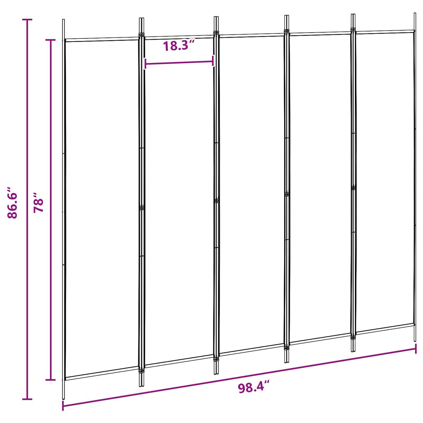 Room Divider Beige 250 x 220 cm Fabric