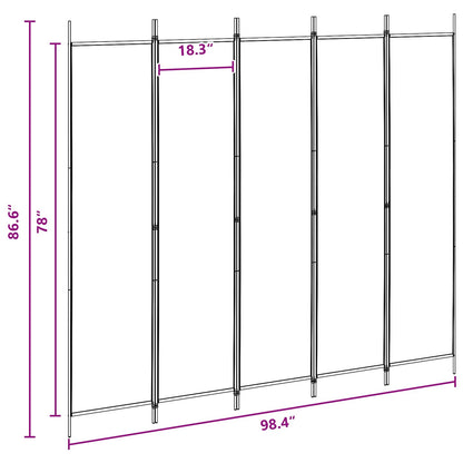Room Divider Beige 250 x 220 cm Fabric