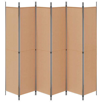 6-Panel Room Divider Beige 300 x 220 cm Fabric
