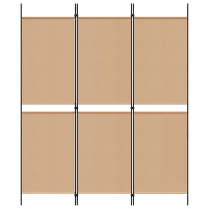 3-Panel Room Divider Beige 150 x 180 cm Fabric
