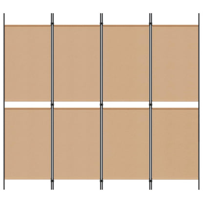 4-Panel Room Divider Beige 200 x 180 cm Fabric