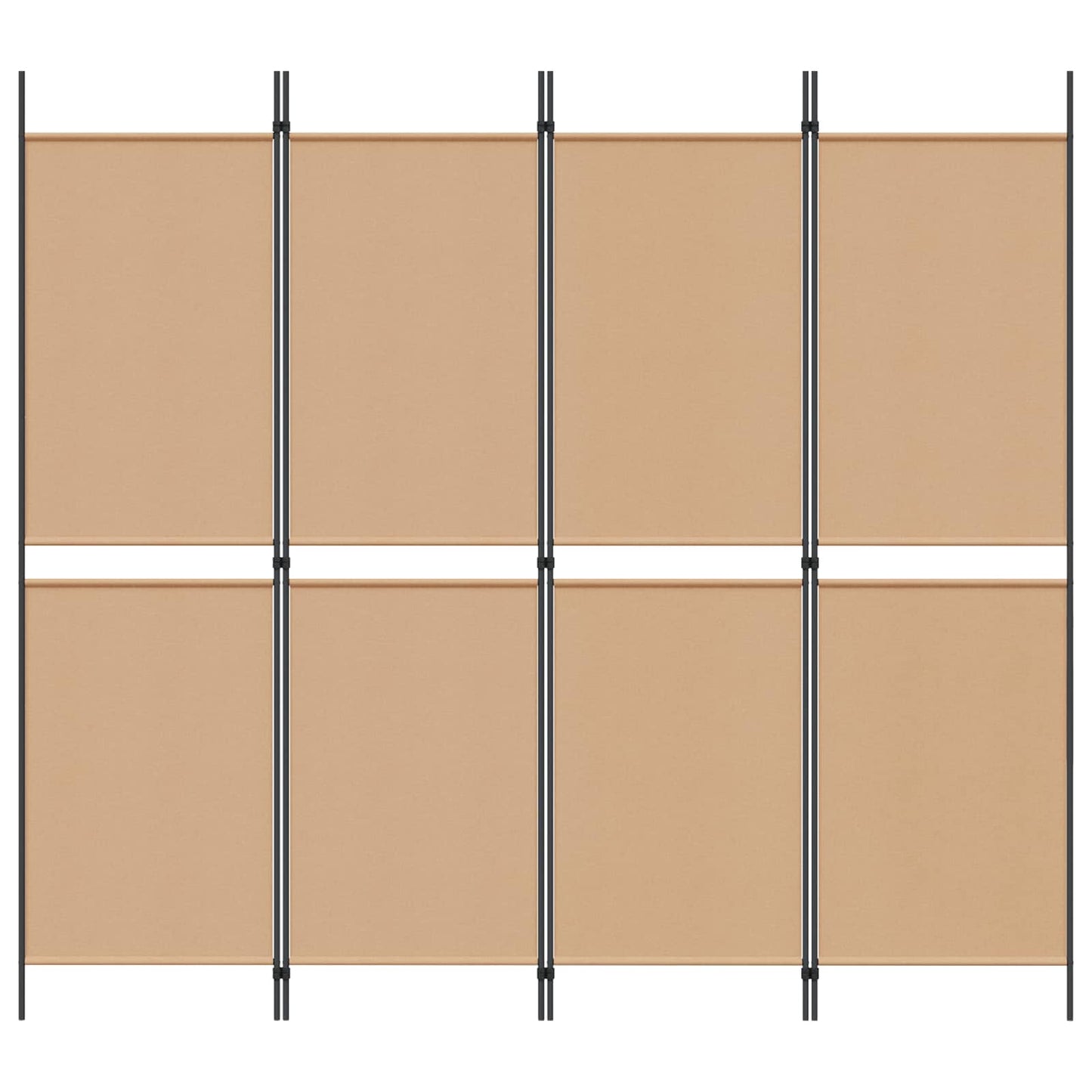 4-Panel Room Divider Beige 200 x 180 cm Fabric