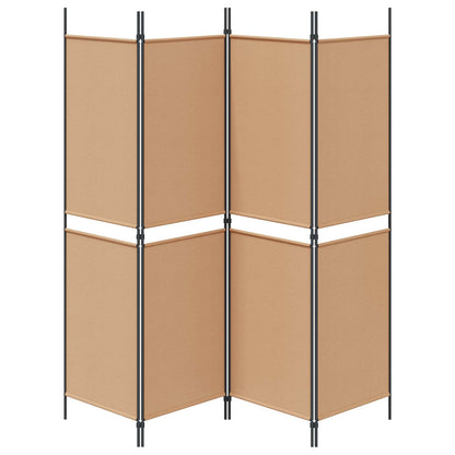 4-Panel Room Divider Beige 200 x 180 cm Fabric