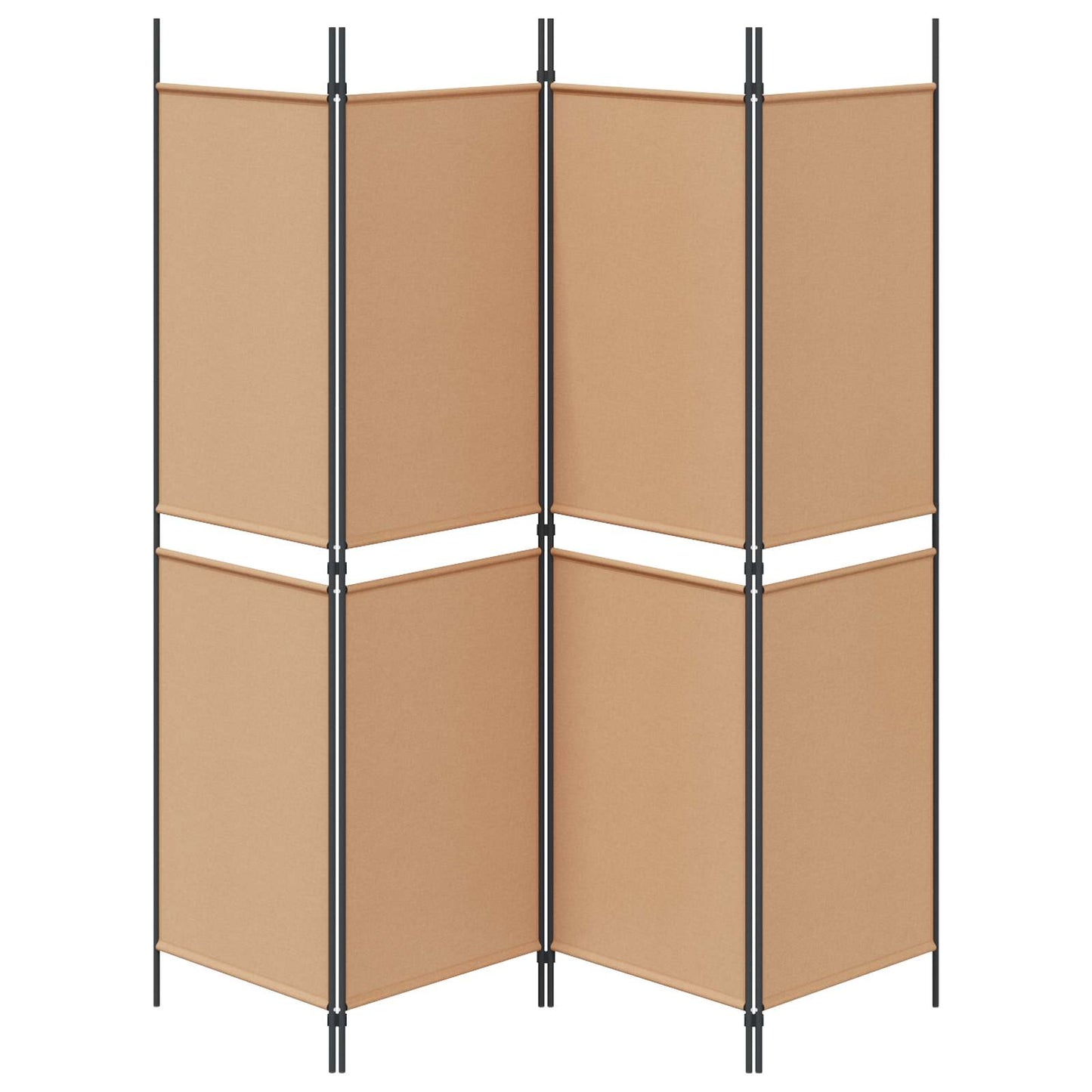 4-Panel Room Divider Beige 200 x 180 cm Fabric