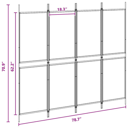 4-Panel Room Divider Beige 200 x 180 cm Fabric