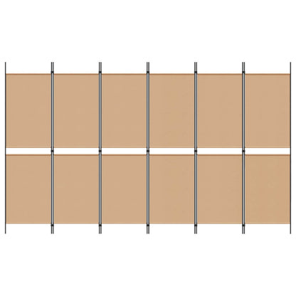 6-Panel Room Divider Beige 300 x 180 cm Fabric