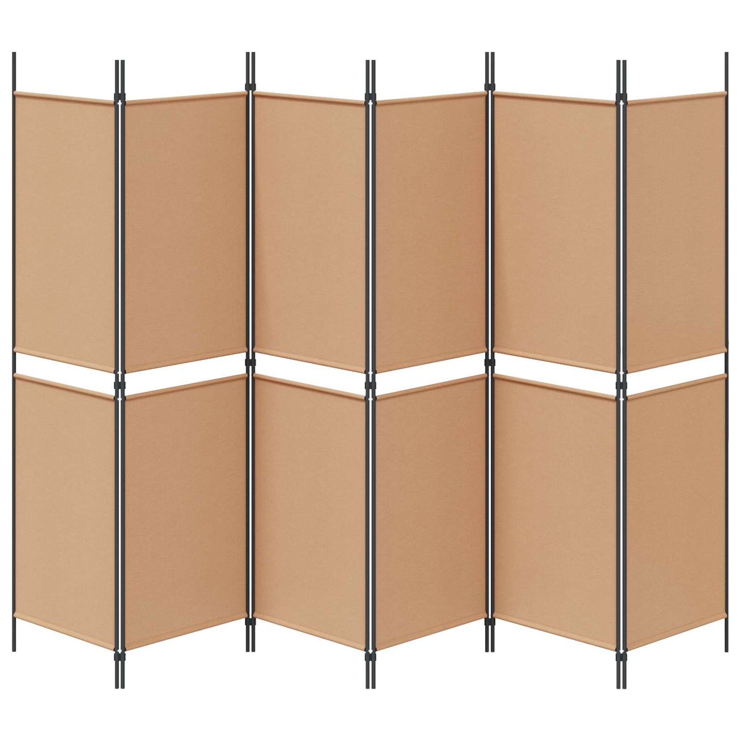 6-Panel Room Divider Beige 300 x 180 cm Fabric