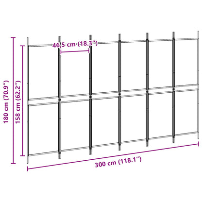 6-Panel Room Divider Beige 300 x 180 cm Fabric