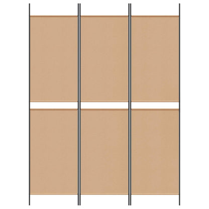 3-Panel Room Divider Beige 150 x 200 cm Fabric