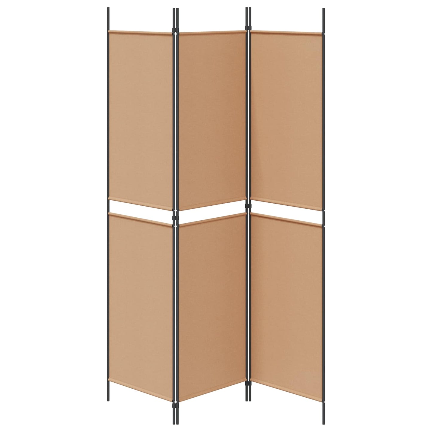 3-Panel Room Divider Beige 150 x 200 cm Fabric