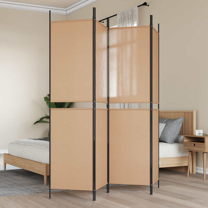 4-Panel Room Divider Beige 200 x 200 cm Fabric