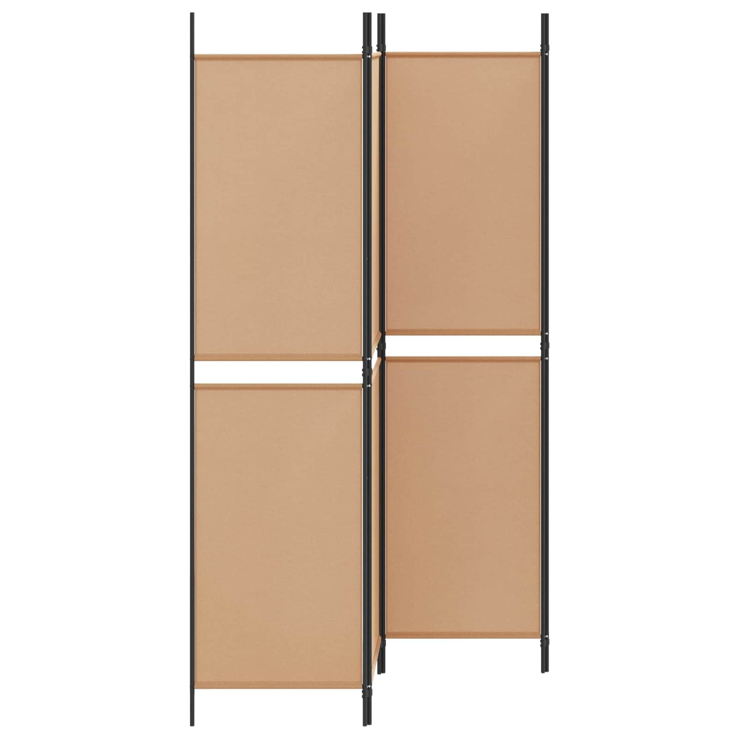 4-Panel Room Divider Beige 200 x 200 cm Fabric