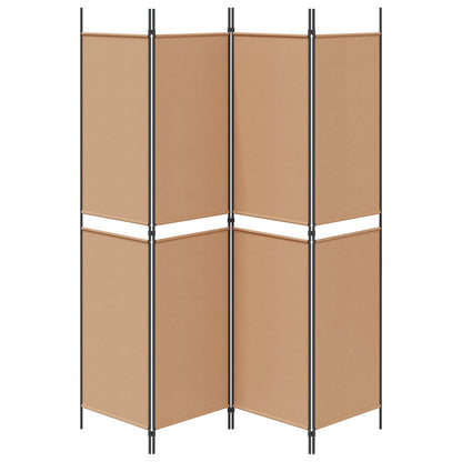 4-Panel Room Divider Beige 200 x 200 cm Fabric