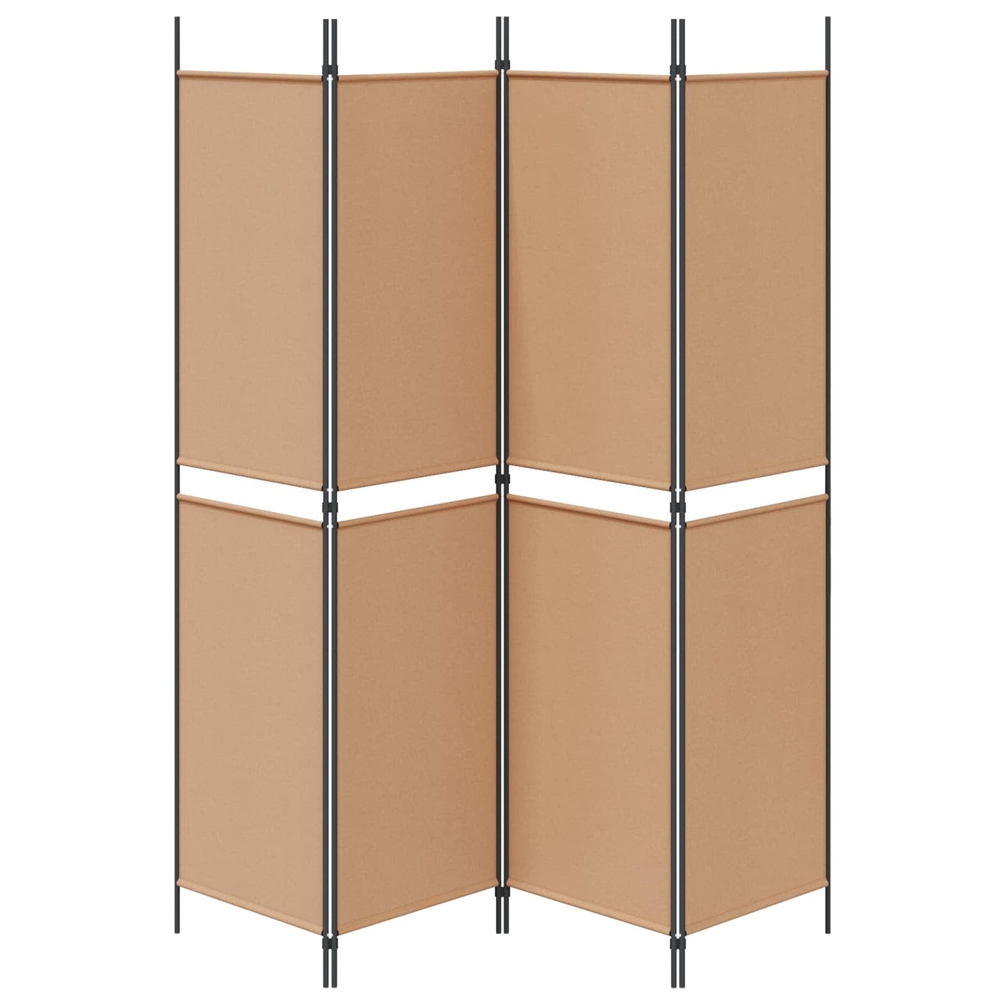 4-Panel Room Divider Beige 200 x 200 cm Fabric