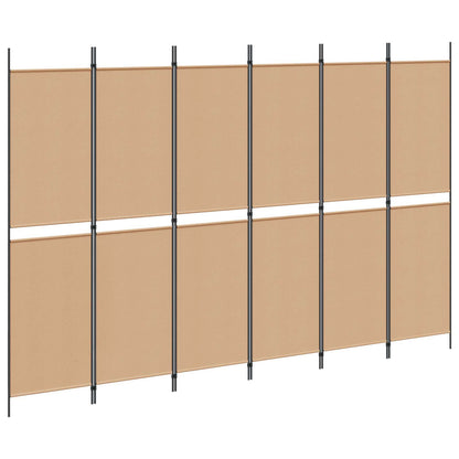 6-Panel Room Divider Beige 300 x 200 cm Fabric