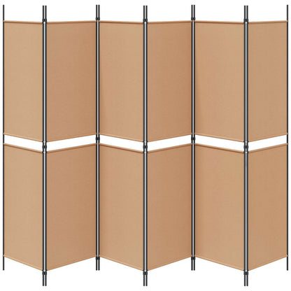6-Panel Room Divider Beige 300 x 200 cm Fabric