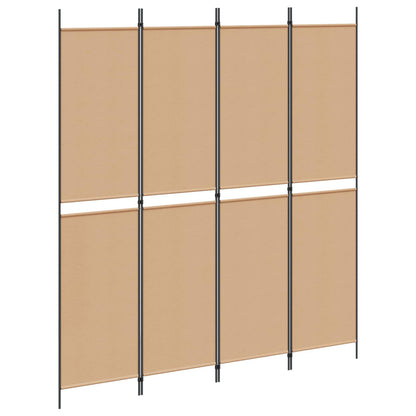 4-Panel Room Divider Beige 200 x 220 cm Fabric