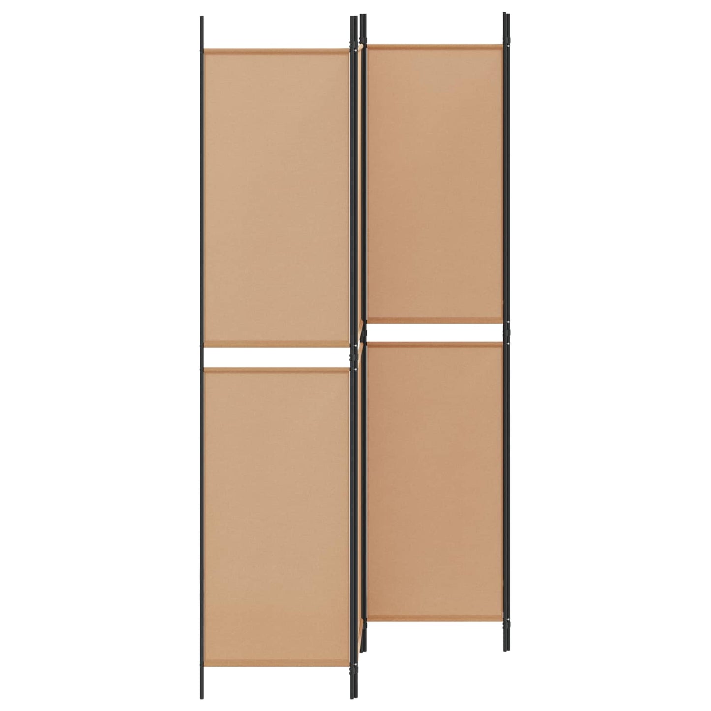 4-Panel Room Divider Beige 200 x 220 cm Fabric