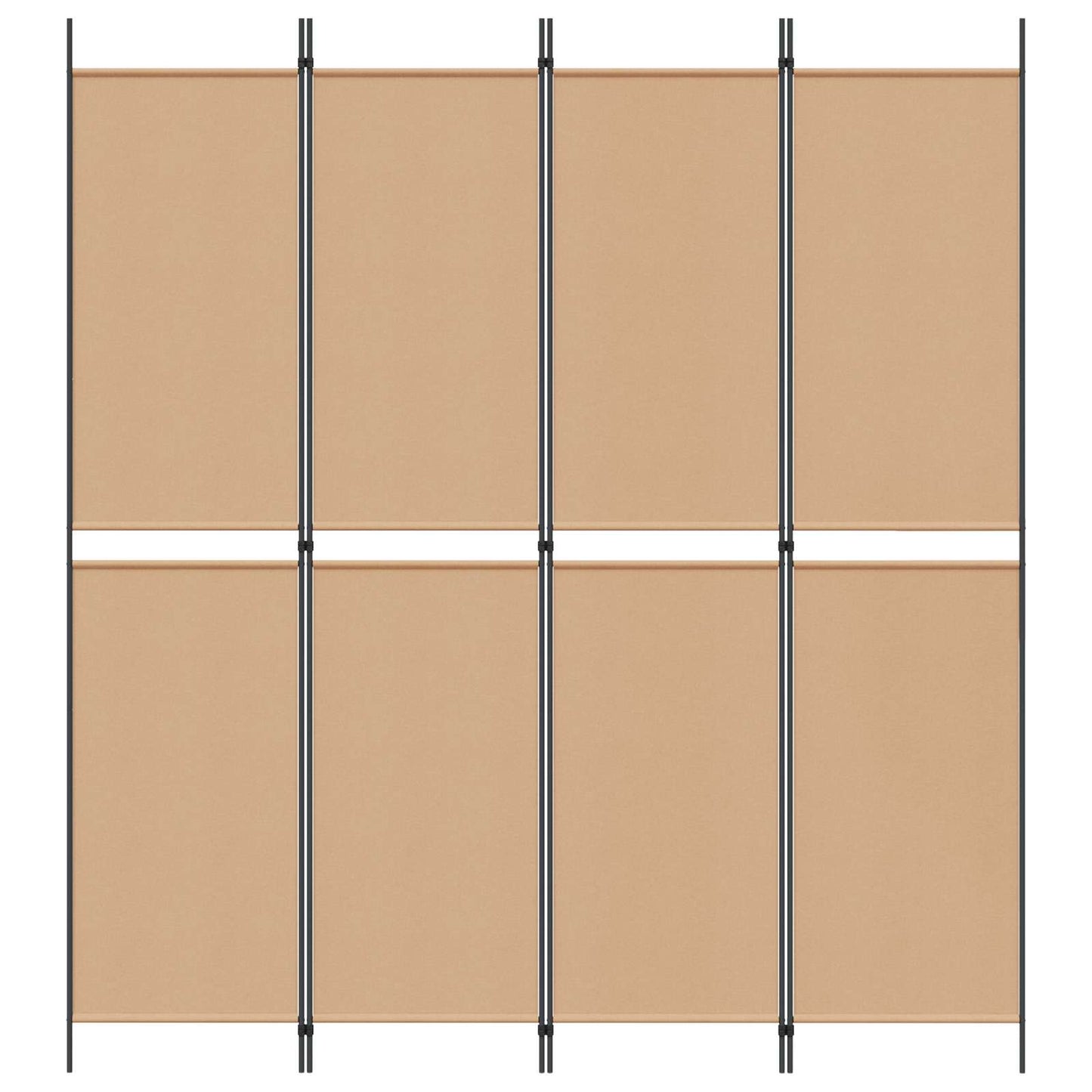 4-Panel Room Divider Beige 200 x 220 cm Fabric