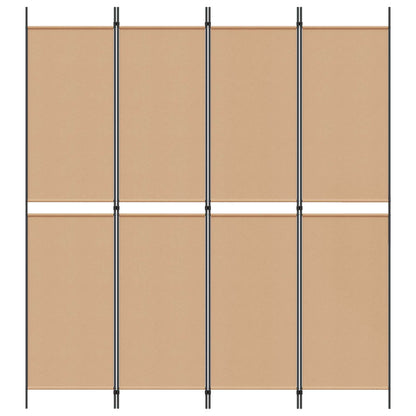 4-Panel Room Divider Beige 200 x 220 cm Fabric