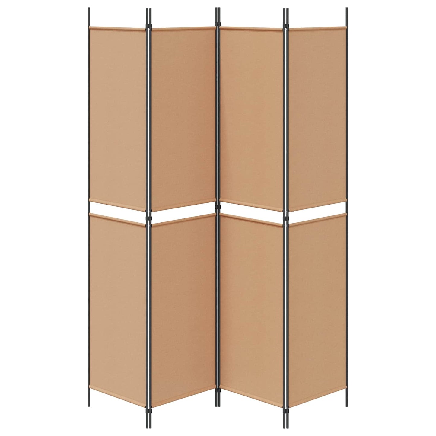 4-Panel Room Divider Beige 200 x 220 cm Fabric