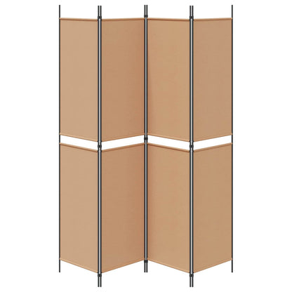 4-Panel Room Divider Beige 200 x 220 cm Fabric
