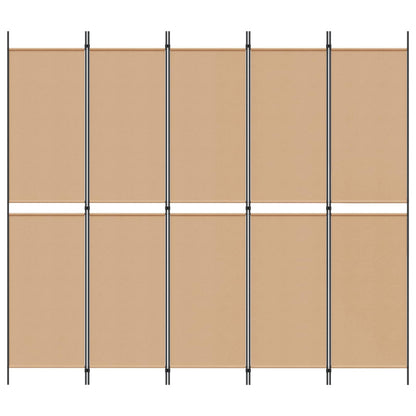 5-Panel Room Divider Beige 250 x 220 cm Fabric