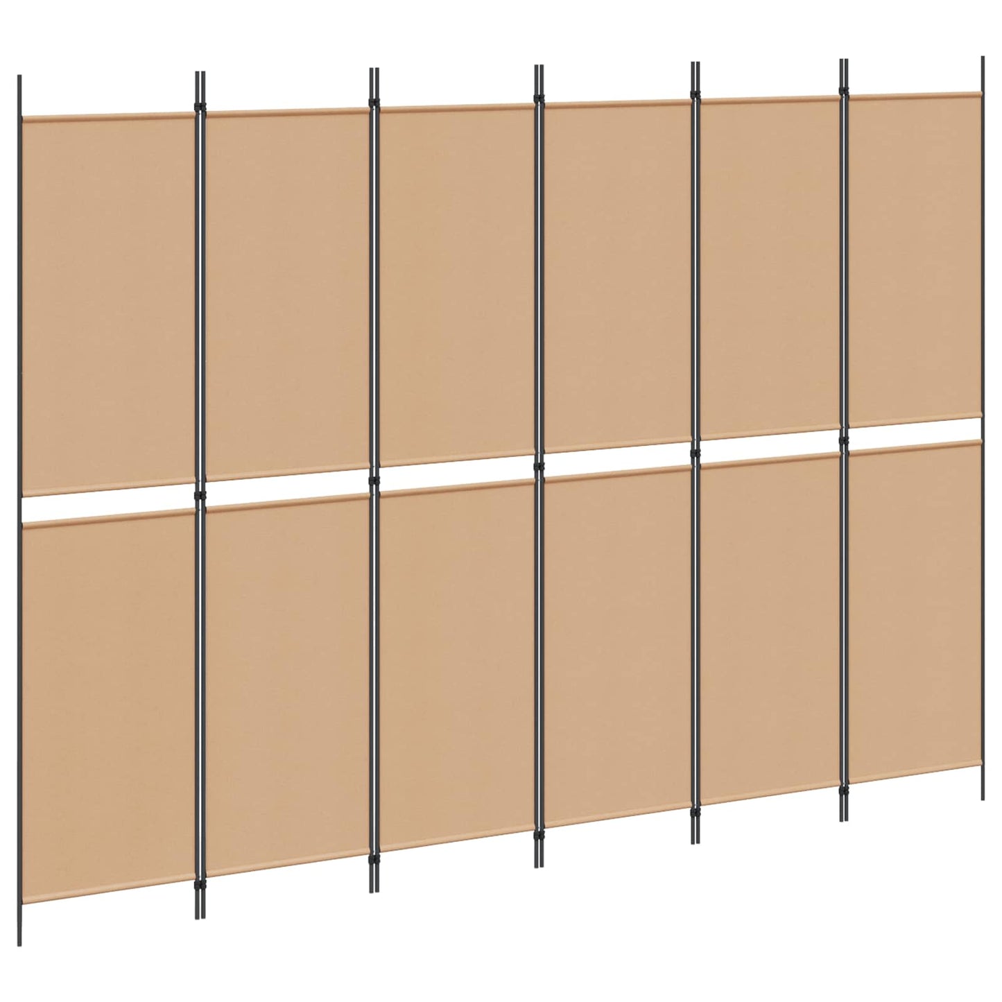 6-Panel Room Divider Beige 300 x 220 cm Fabric