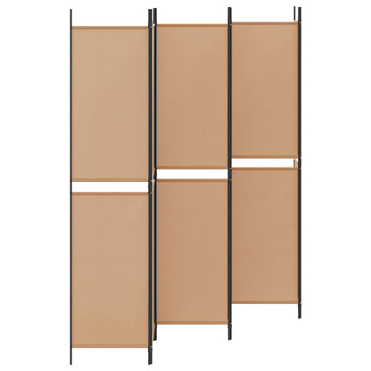 6-Panel Room Divider Beige 300 x 220 cm Fabric