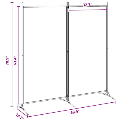 2-Panel Room Divider Beige 175 x 180 cm Fabric