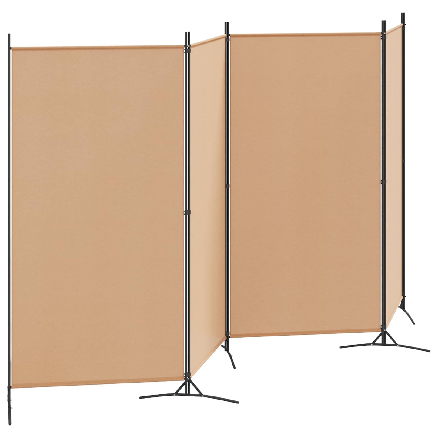4-Panel Room Divider Beige 346 x 180 cm Fabric