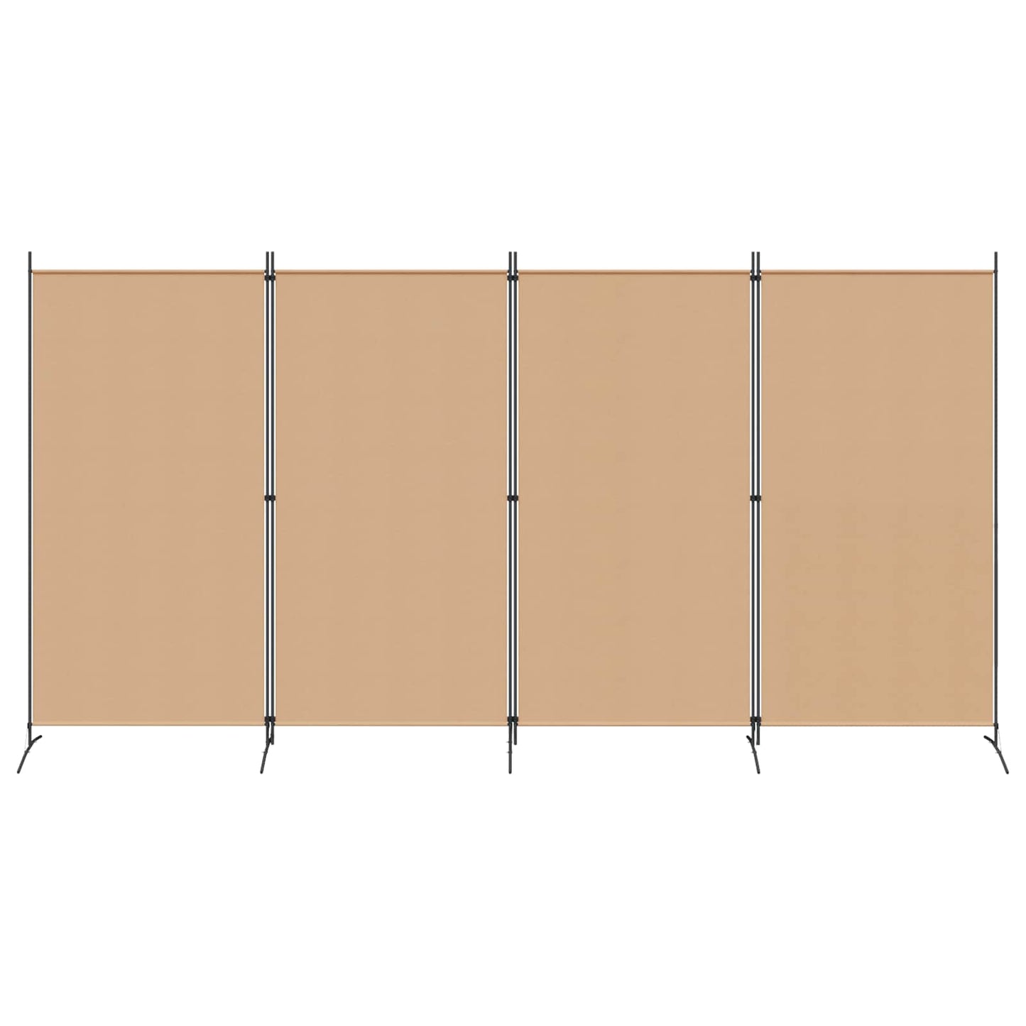 4-Panel Room Divider Beige 346 x 180 cm Fabric