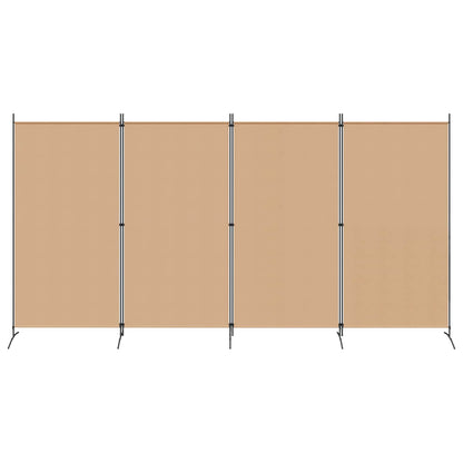 4-Panel Room Divider Beige 346 x 180 cm Fabric