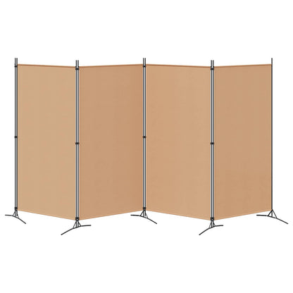 4-Panel Room Divider Beige 346 x 180 cm Fabric