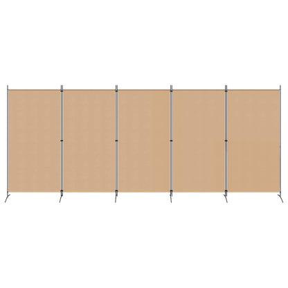 5-Panel Room Divider Beige 433 x 180 cm Fabric